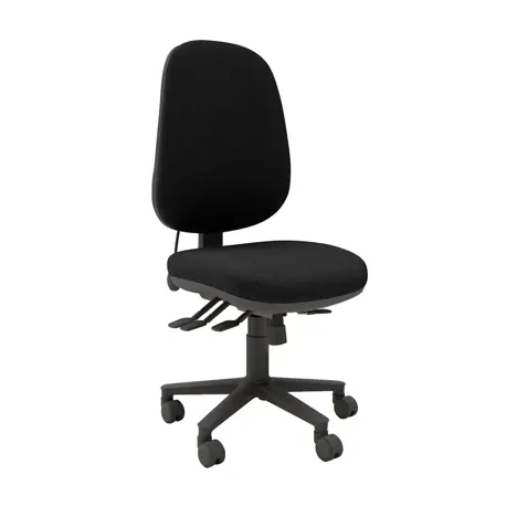 Multi-functional High Back Task Chair - Black Base - No Arms - Craven